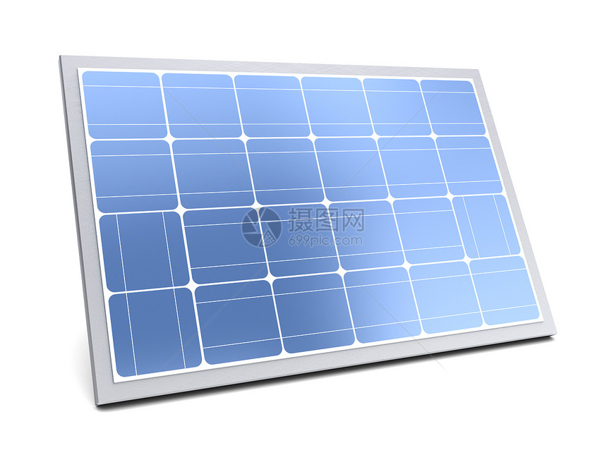 3d太阳能电池板和钢架的太阳能电池网插图图片