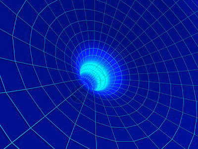 3d蓝色隧道的抽象图解里面有光线背景图片