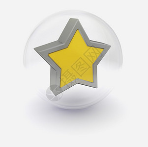 抽象的3d气泡中的黄星插图背景图片