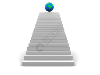 抽象的3d地球楼梯插图图片