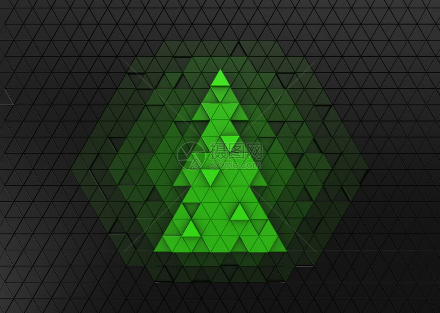 3d三角拼图圣诞树插图片