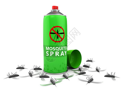 3个关于白底杀虫剂喷雾和死蚊子的插图高清图片