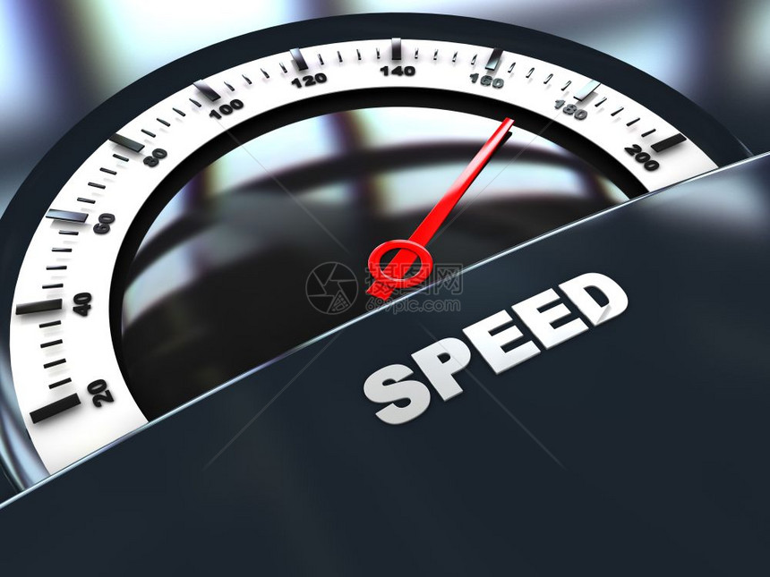 以速度和标题显示3d速度计插图图片