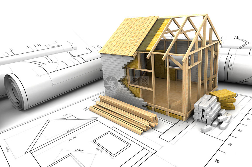 3d说明房屋设计项目相对于蓝图图片