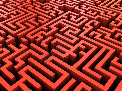 抽象3d迷宫背景红色插图图片