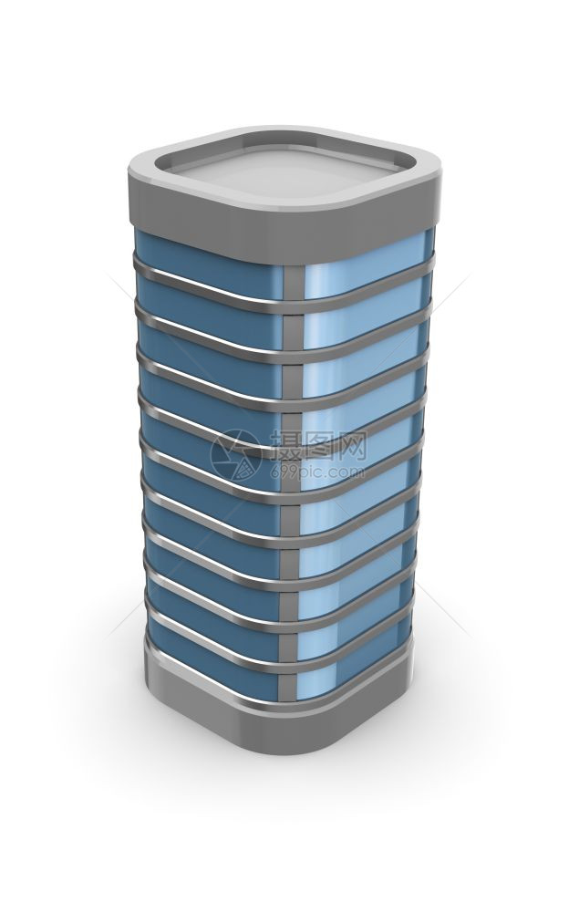 3d白色背景通用办公大楼插图图片