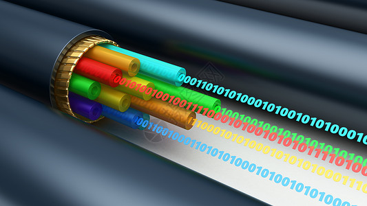 3d光纤电缆内二元数据流的插图图片