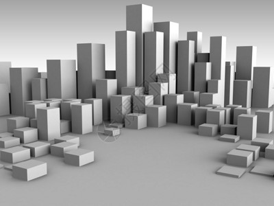 灰盒城市背景抽象3d插图图片