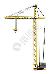 3d说明白色背景隔离的通用建筑起重机背景图片