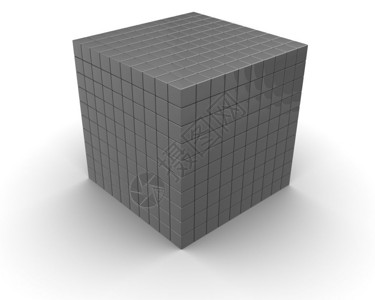 抽象的3d灰形立方体用块构建的灰色立方体背景图片