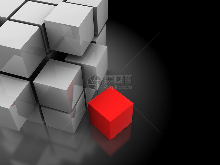 立方体构造背景抽象3d插图图片