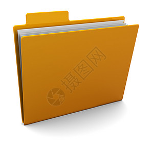 3d纸黄色文件夹插图背景图片