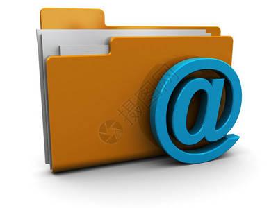 白色背景的邮件文夹图标或符号的3d插图图片