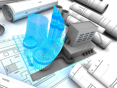 3d工厂建筑设计项目插图背景图片