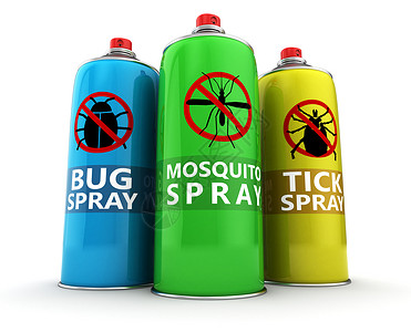 避五毒3个不同杀虫剂瓶三个不同杀虫剂瓶的插图背景