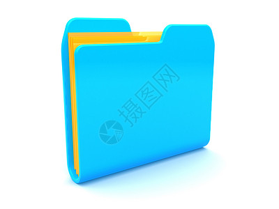 3d蓝色玻璃文件夹图标插图片