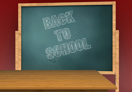 3d学校素材3d插图板与回到学校的文本和3d返校背景