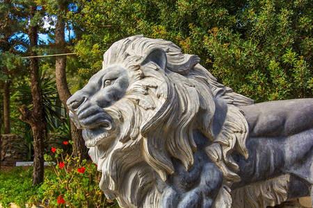 狮子雕塑背景图片