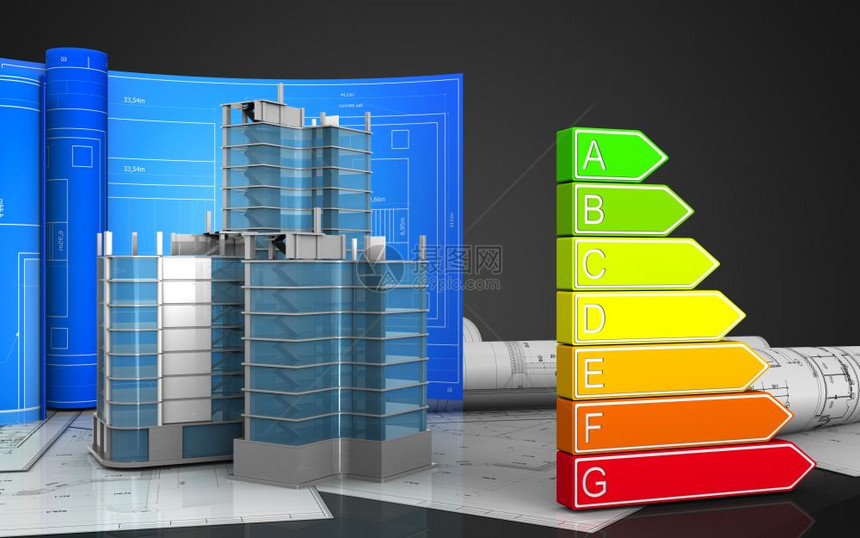 3d城市建筑区图在黑色背景上绘制图卷图片