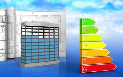 3d建筑图解画在天空背景上白图片