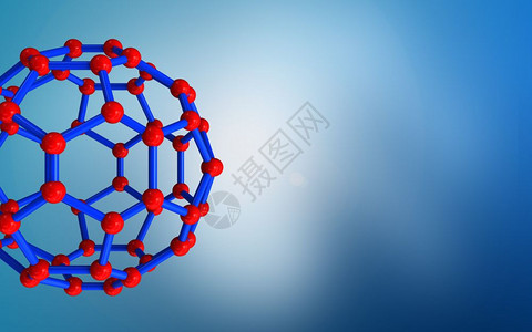 3d蓝色背景的分子结构说明3d空白图片