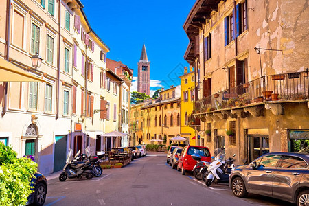 Verona城市多彩色的口味景意大利的列内托地区旅游目的图片