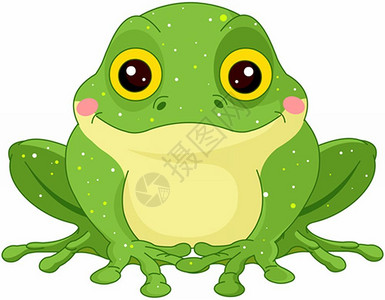 可爱绿色青蛙插图图片