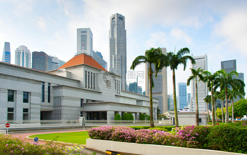 议会大楼和市中心核建筑背景图片