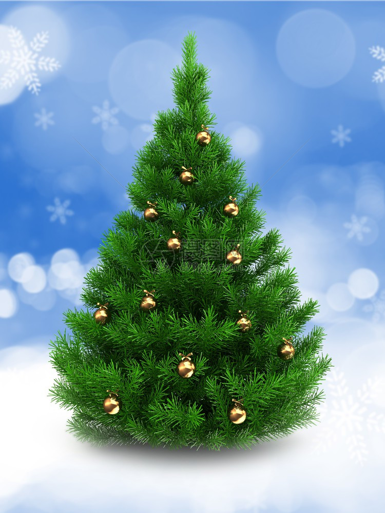 不同颜色的圣诞树背景图图片