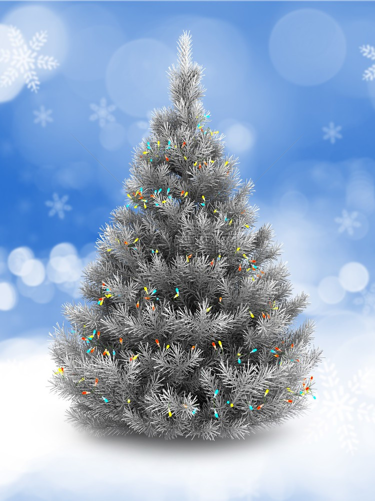 不同颜色的圣诞树背景图图片