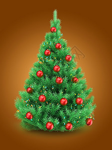 银色和绿色圣诞树背景背景图片