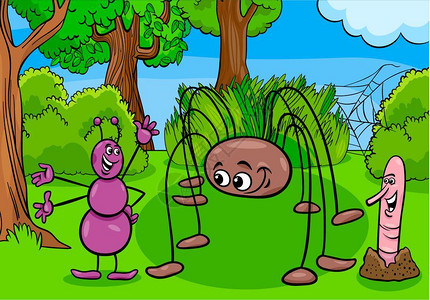 里奥安蒂里奥蚂蚁和长腿的漫画插图插画