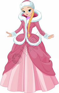 漆面保护膜可爱的冬季公主插图插画