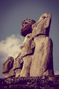 Moais雕像hutongarikoster岛chilemas雕像图片