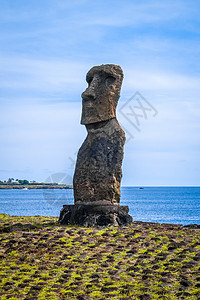 摩艾雕像阿胡卡普东岛西摩伊雕像高清图片
