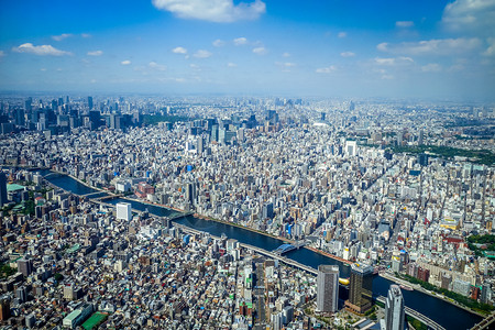 东京市天际空中观测日本图片