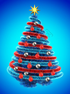 圣诞树装饰插图背景图片