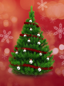 圣诞树装饰插图图片