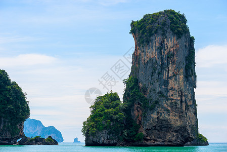 美丽的岩石景色令人惊叹的美丽Krabi度假胜地泰国图片