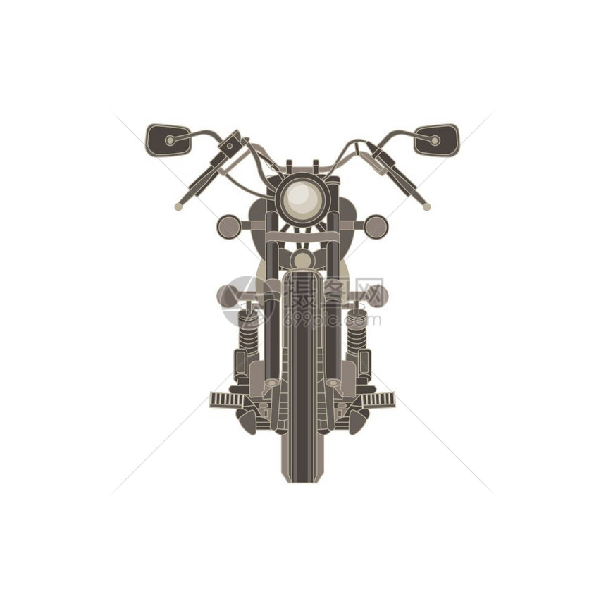 摩托车旧式插图设计孤立徽章自行车黑色经典定制日图片