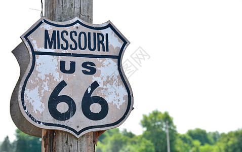 历史路由6号公的标志位于俄亥州mesouri图片
