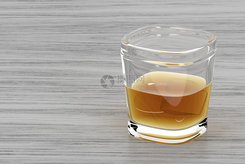 威士忌白兰地或木制桌上的其他酒精饮料图片