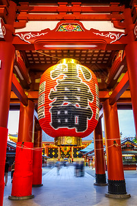 晚上卡米纳里蒙门和灯笼太阳寺东京日本卡米纳里蒙门和灯笼太阳寺背景