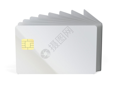 带芯片的空白塑料卡可用于电话银行或钥匙卡图片