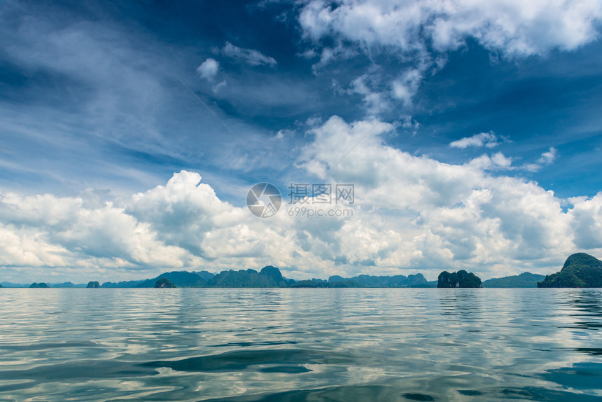 明信片风景美丽的海山景色美好一天图片