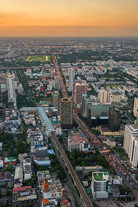 来自高的摩天大楼垂直城市泰王国的Bangko市背景图片