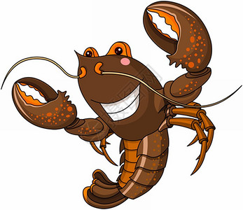 海小龙虾可爱的龙虾插画