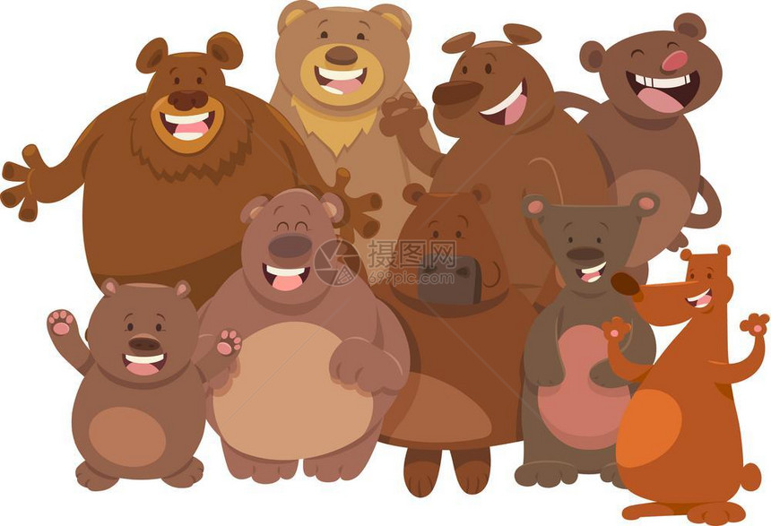卡通可爱熊动物角色插图图片