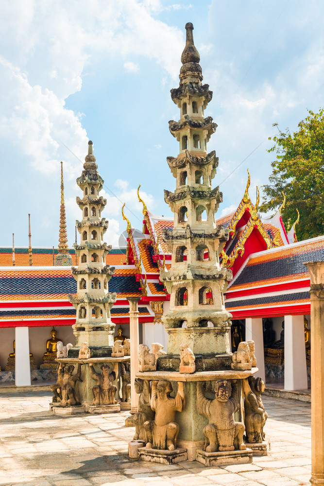 Bangko寺庙内美丽的传统泰语建筑图片