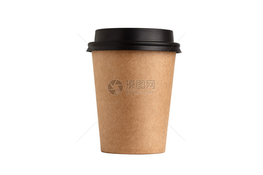 空白取走背景上孤立的kraft咖啡杯空白取走背景上孤立的kraft咖啡杯图片